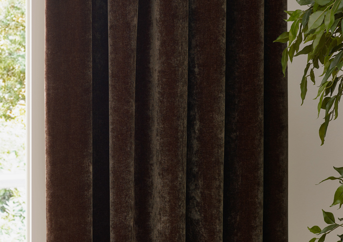 Heavy Chenille Pencil Pleat, Brown - Ready Made Curtains - Image 5